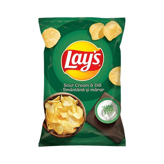 Lays Sour Cream & Dill Crisps 125g